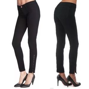J Brand Skinny Jean Noir Zip Leg